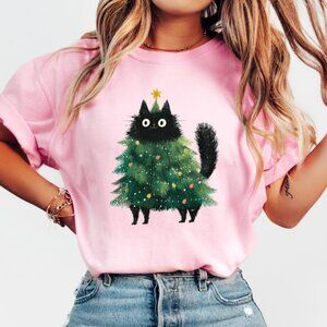 Cat Christmas Shirt, Kitten Christmas T-shirt, Cat Lover Gift